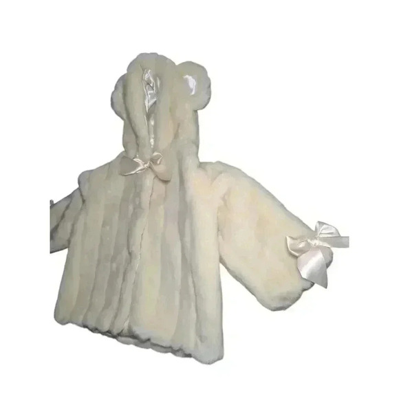 BEARINGTON BABY COLLECTION COUTURE COAT IVORY FAUX FUR CREAM 12-24 MONTHS XMAS - Picture 13 of 13